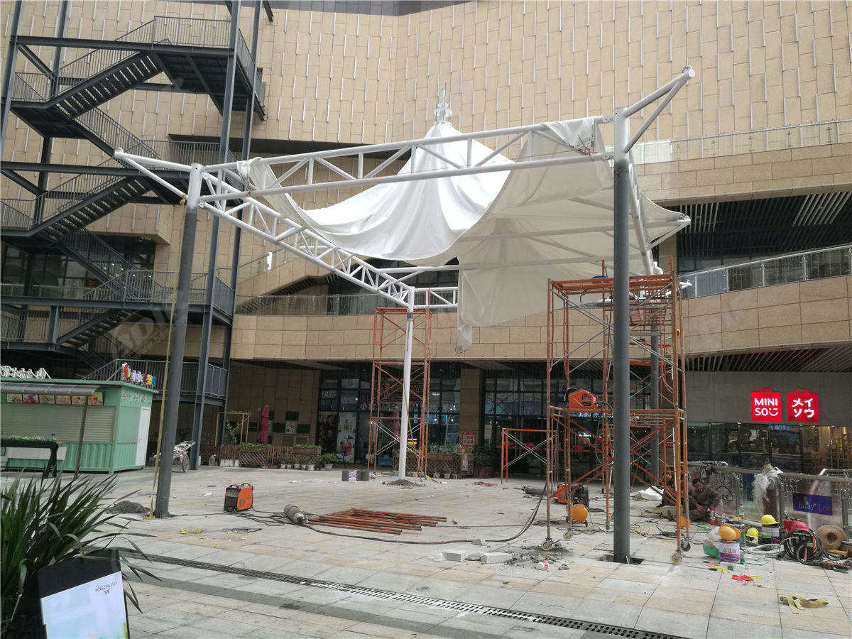 Tenda da Sole Personalizzata E Struttura di Tensione Per Centro Commerciale-Jiangmen, Guangdong