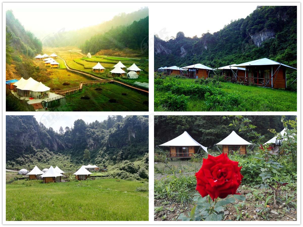 Tasarım Lüks Çadır Kamp Tatil Köyleri, Tırtıklı Çadır Kabin Tedarikçisi - Chongqing, Çin