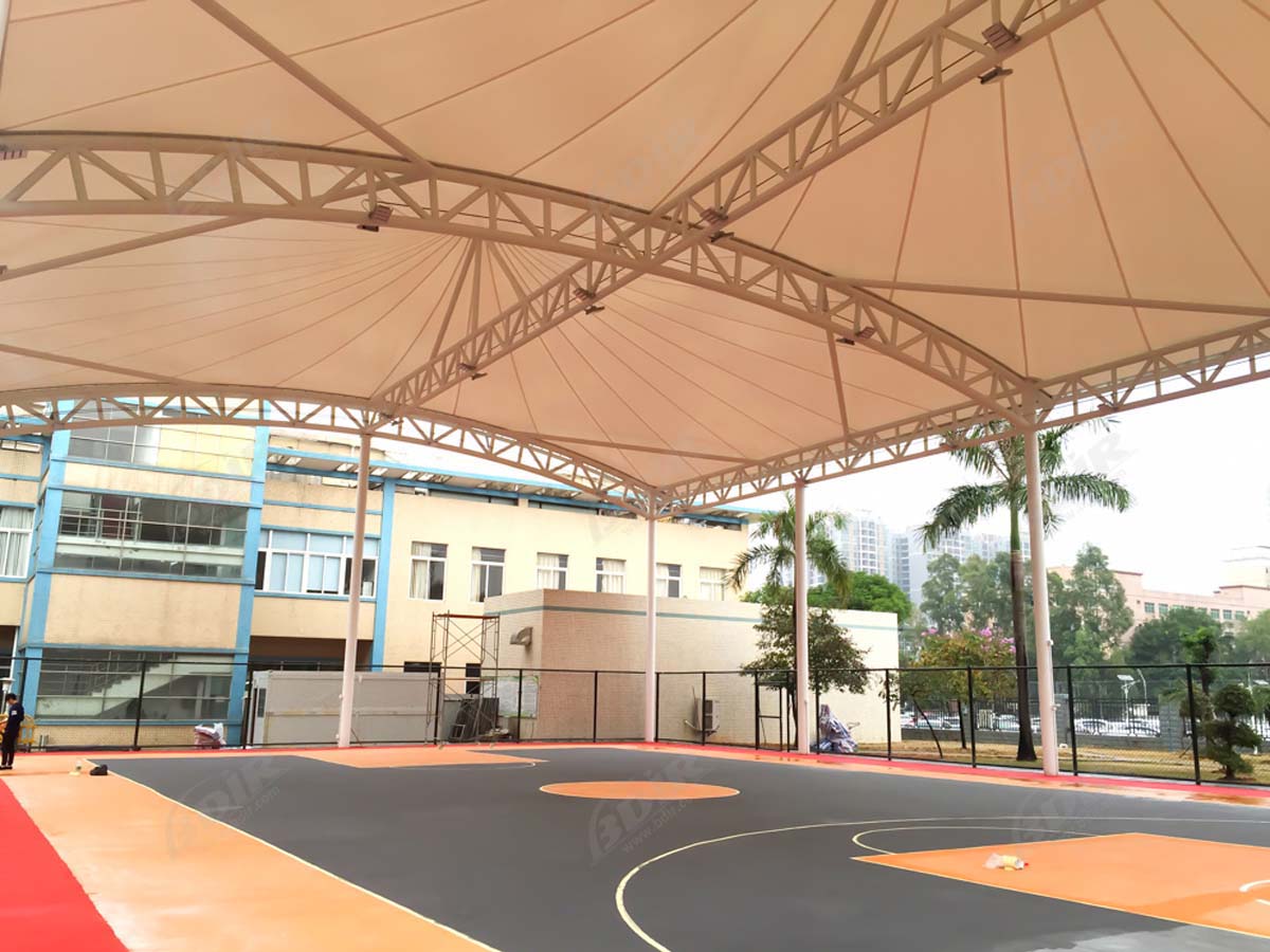 Dongfeng Honda Basketball & Sports Courts Struktur Naungan Tarik - Huizhou, Cina
