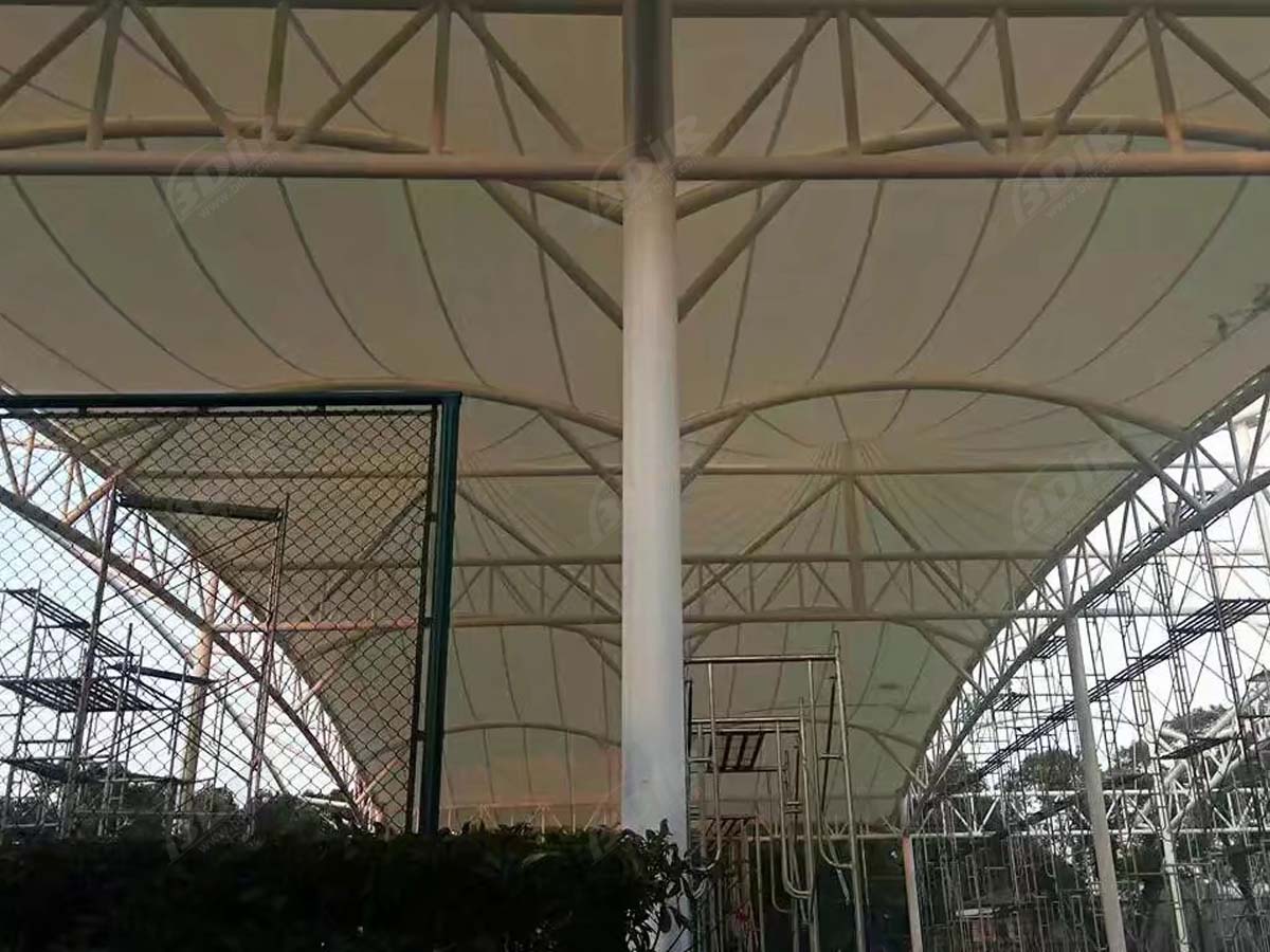 Dongfeng Honda Basketball & Sports Courts Struktur Naungan Tarik - Huizhou, Cina