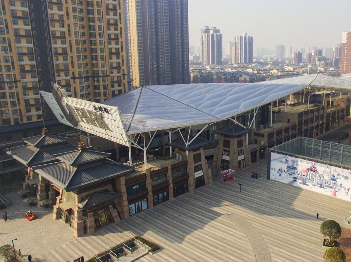 เบาะหมอน ETFE สำหรับศูนย์ธุรกิจ G-Park หลังคาเมมเบรน efte ที่ใหญ่ที่สุดในฝั่งตะวันตกของจีน
