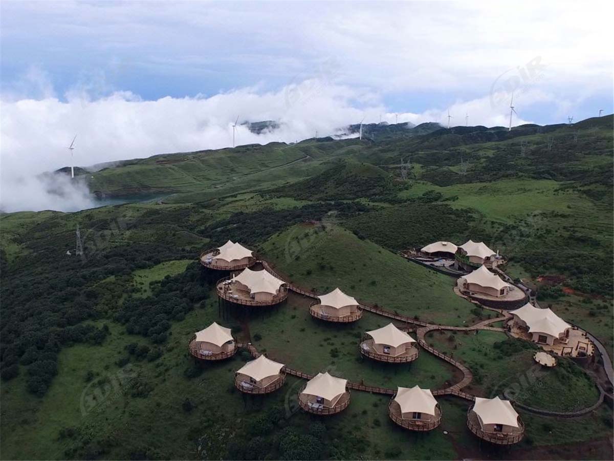 Cina Rumah Tenda Ramah Lingkungan untuk Akomodasi Resor Berkelanjutan Prairie - Guizhou, China pemasok Rumah Tenda Ramah Lingkungan untuk Akomodasi Resor Berkelanjutan Prairie - Guizhou, China