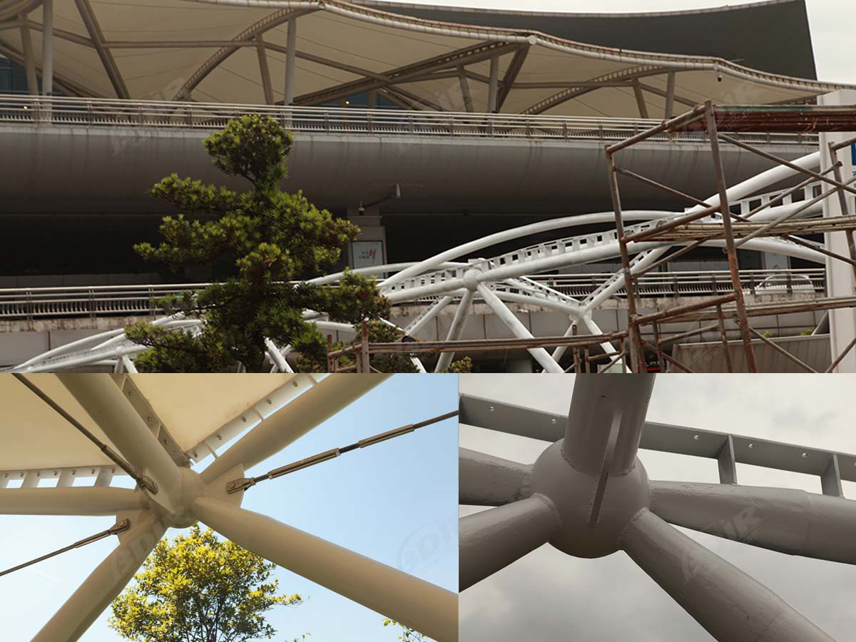 Structure de Passerelle en Tissu pour le Terminal de l'Aéroport de Huanghua - Changsha, Chine