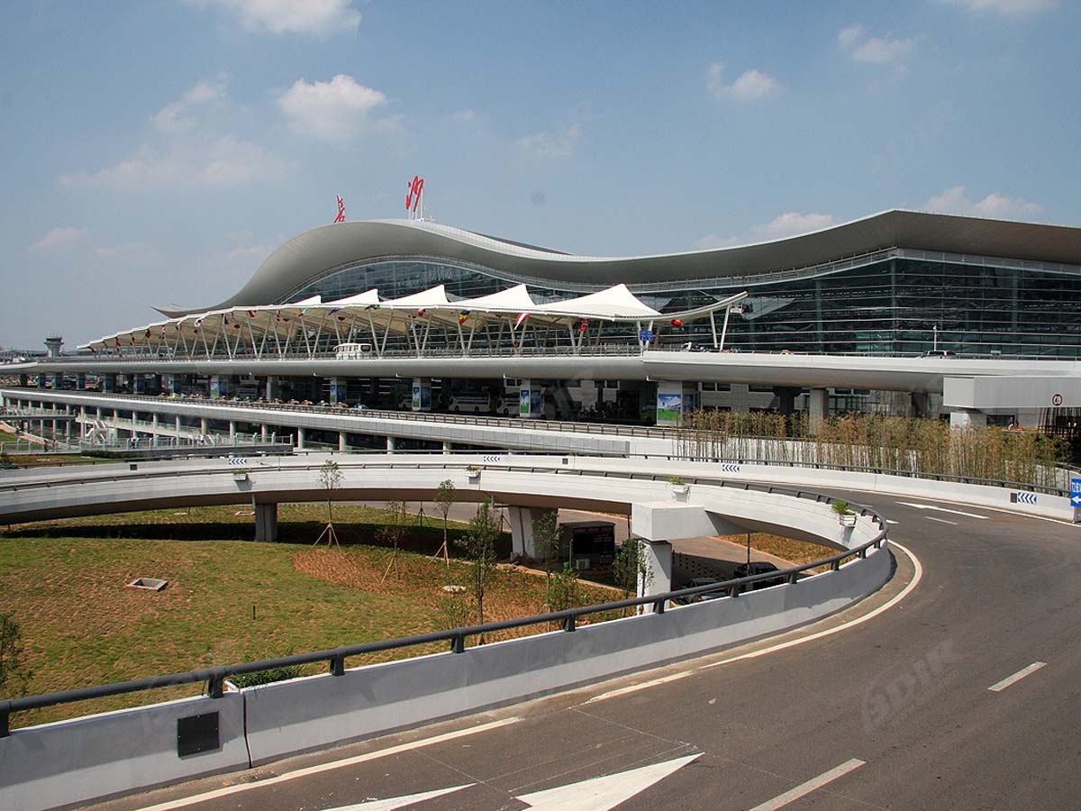 Fabric Tensile Walkway Structure for Huanghua Airport Terminal - Changsha, China