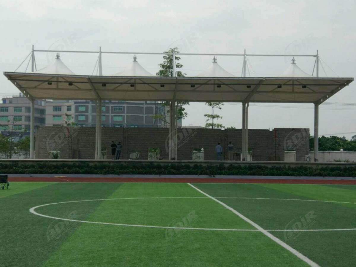Tensostruttura in Tessuto PVDF per Tribuna Della Guangzhou Scuola D'Arte e Palco Sul Tetto