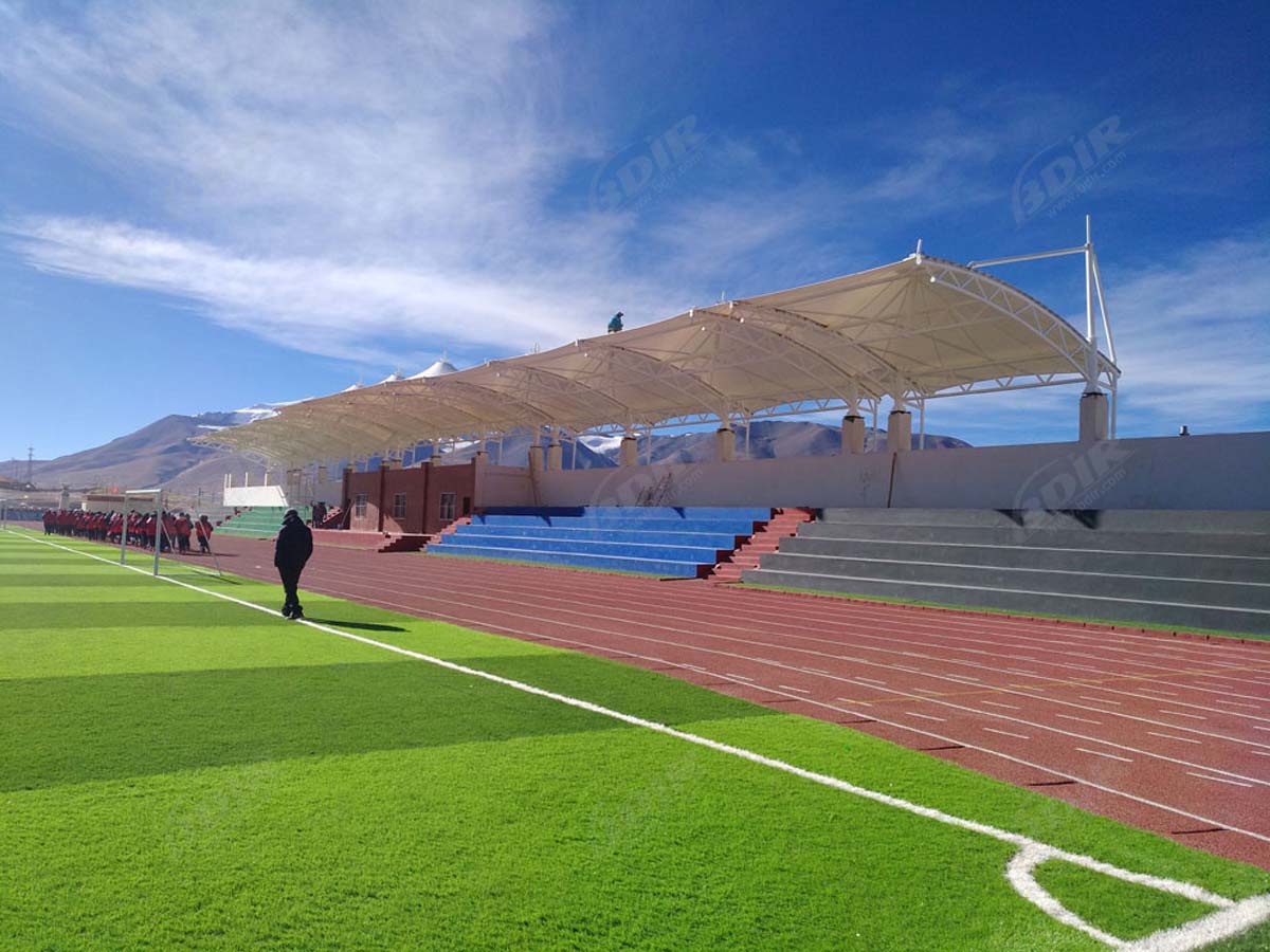 Struktur Tarik Kain PVDF untuk Lapangan Bermain Sekolah Menengah Naqu - Tibet, Cina