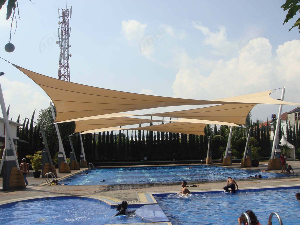 Struktur Tarik Kain PVDF untuk Taman Akuatik Luar Ruangan - Ganzhou, Cina