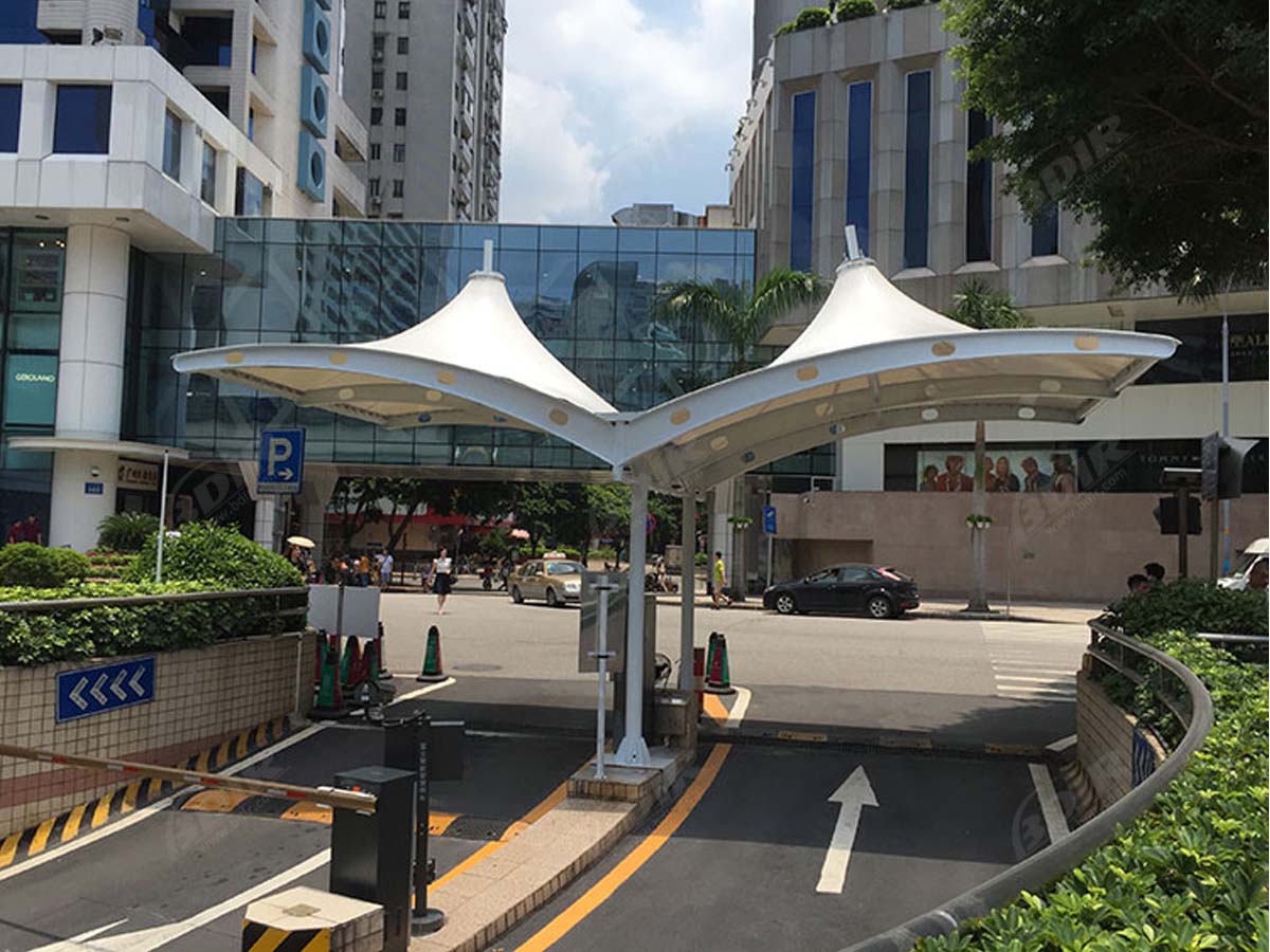 Estructura de la Sombra de la Entrada del Estacionamiento de la Ciudad del Libro de la Amistad - Guangzhou, China