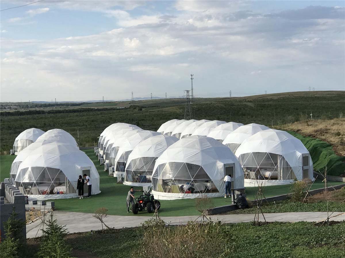 Geodetisch Koepeltenthotel, Lodges voor Eco-Koepels voor de Prairiecampings