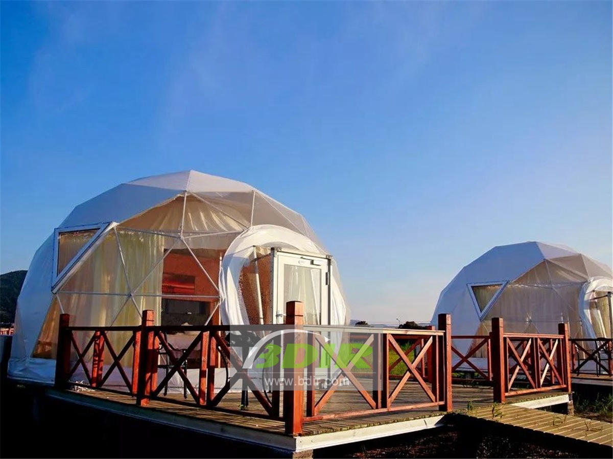 La Villa de Carpa Domo Geodésico Está Diseñada y Construida para el Complejo de Playa de La Isla