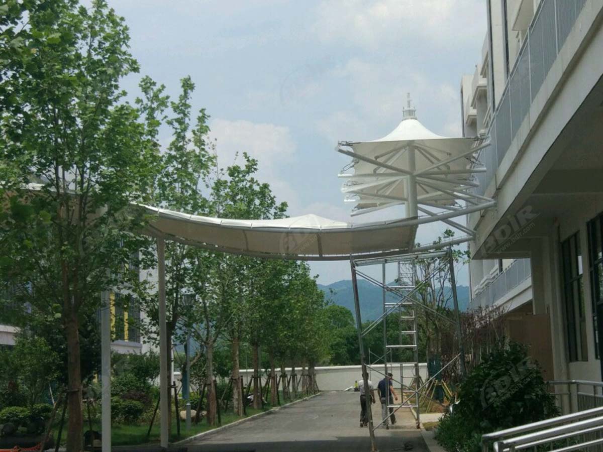 Le Yuan Dewey International School Tensile Walkway Structure - Pingxiang, China