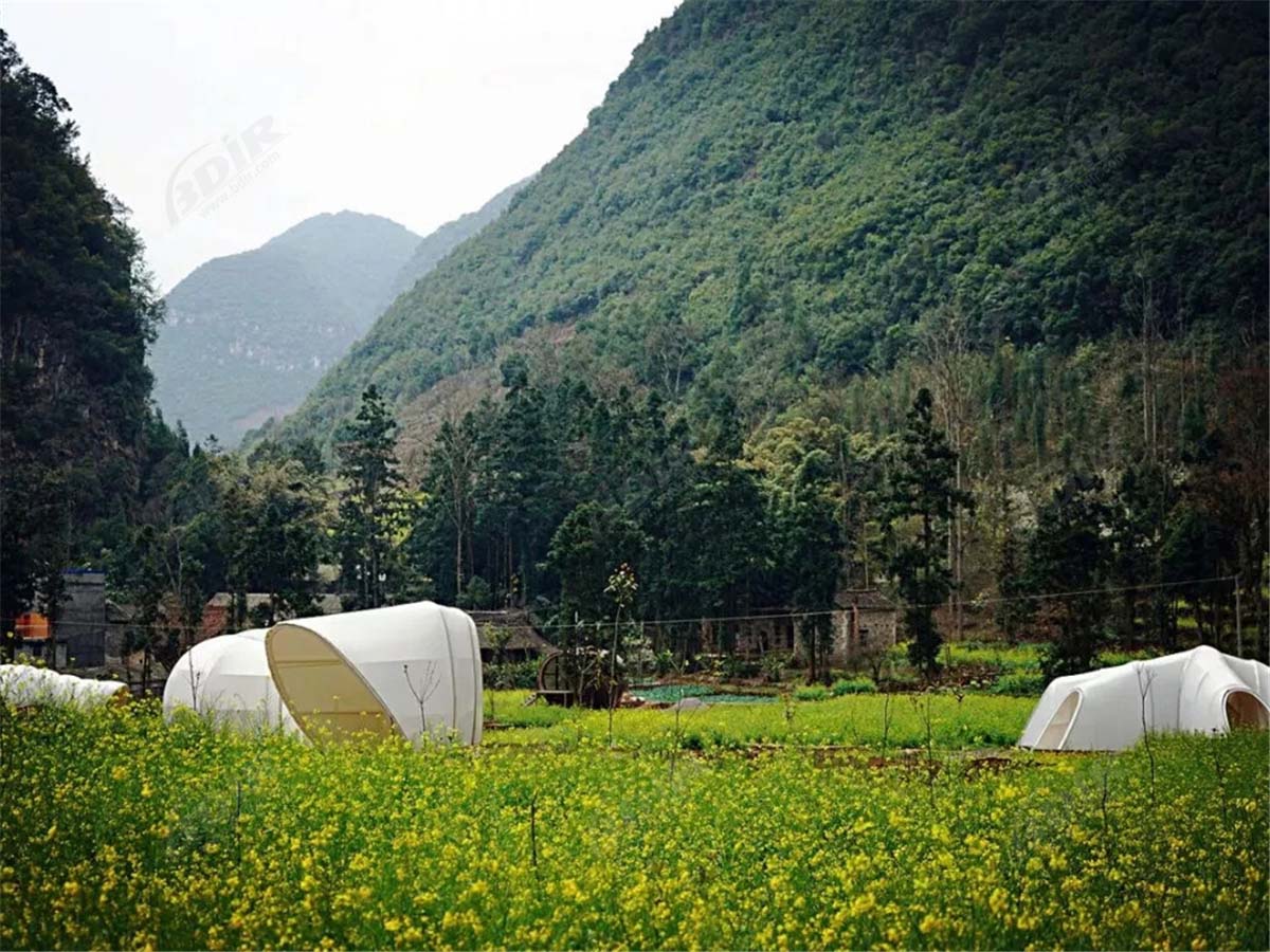 Architetture in Tessuto Leggero, Lussuosi Cottage con Tende Glamping - Guizhou, Cina