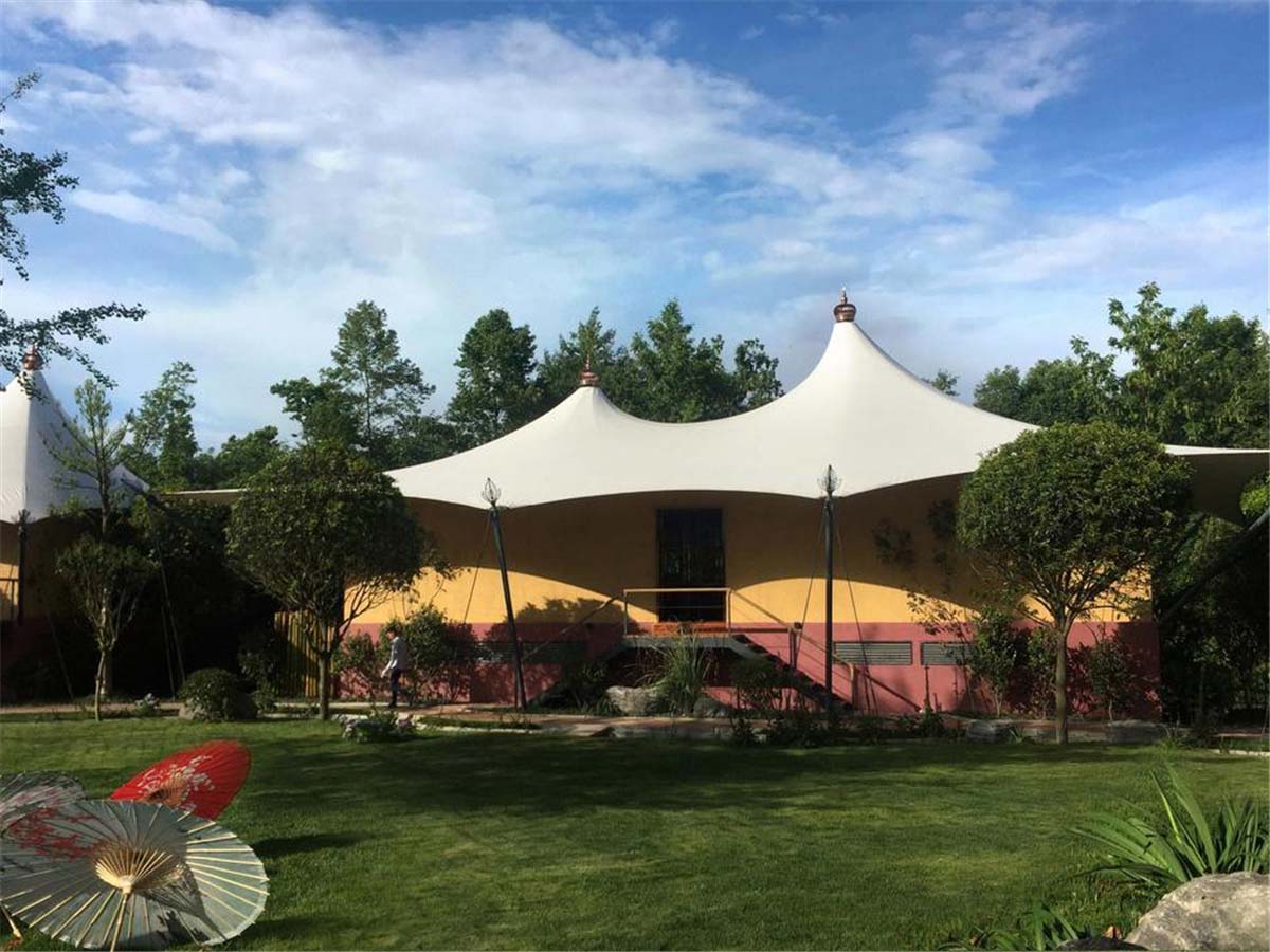 роскошный открытый отель палатки с PVDF текстильных структур крыши домики - Чэнду, Китай