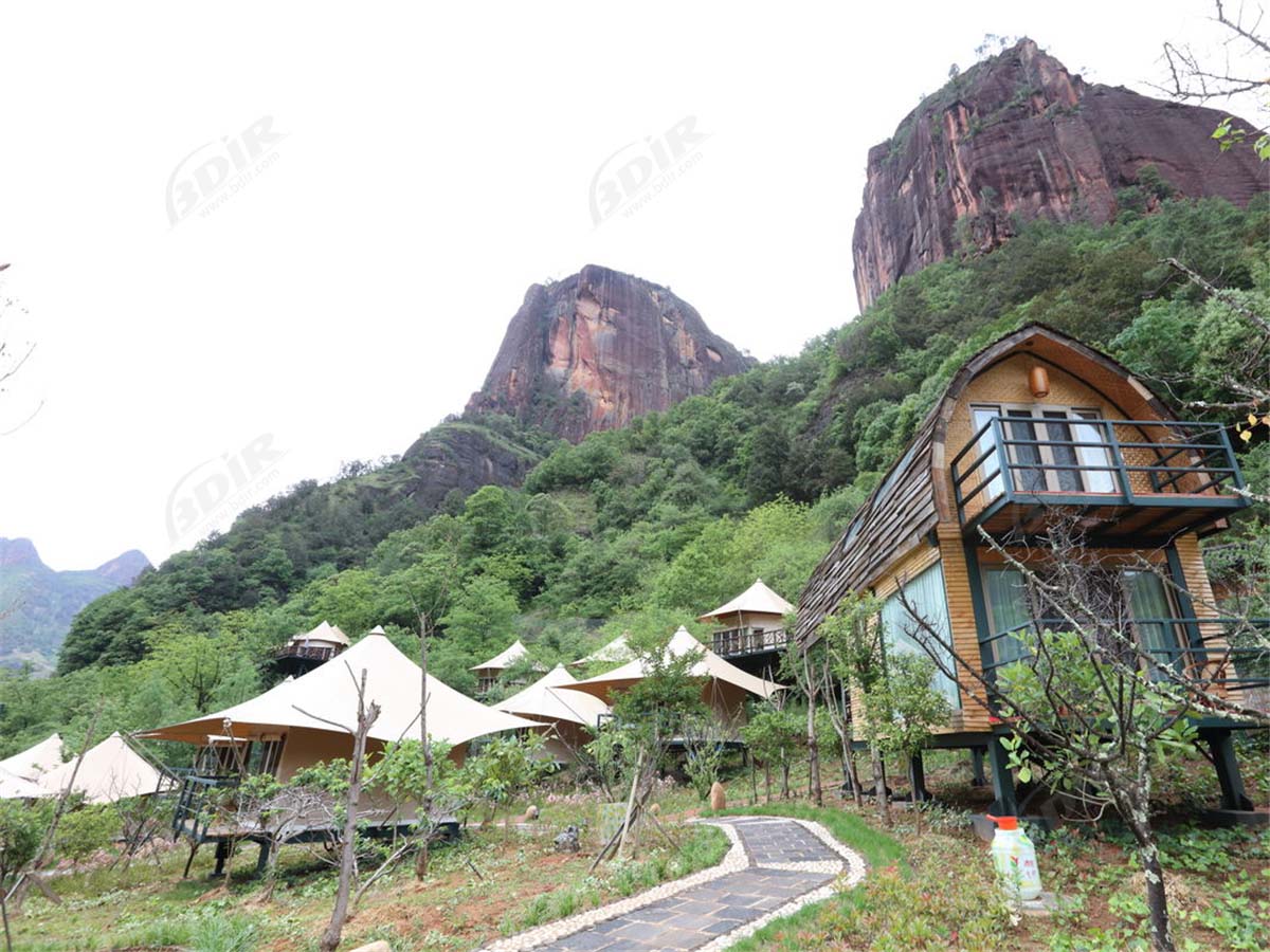 Luxe Tent Hotel Resort, Milieuvriendelijke Stof Structuren Tented Lodges - Yunan, China