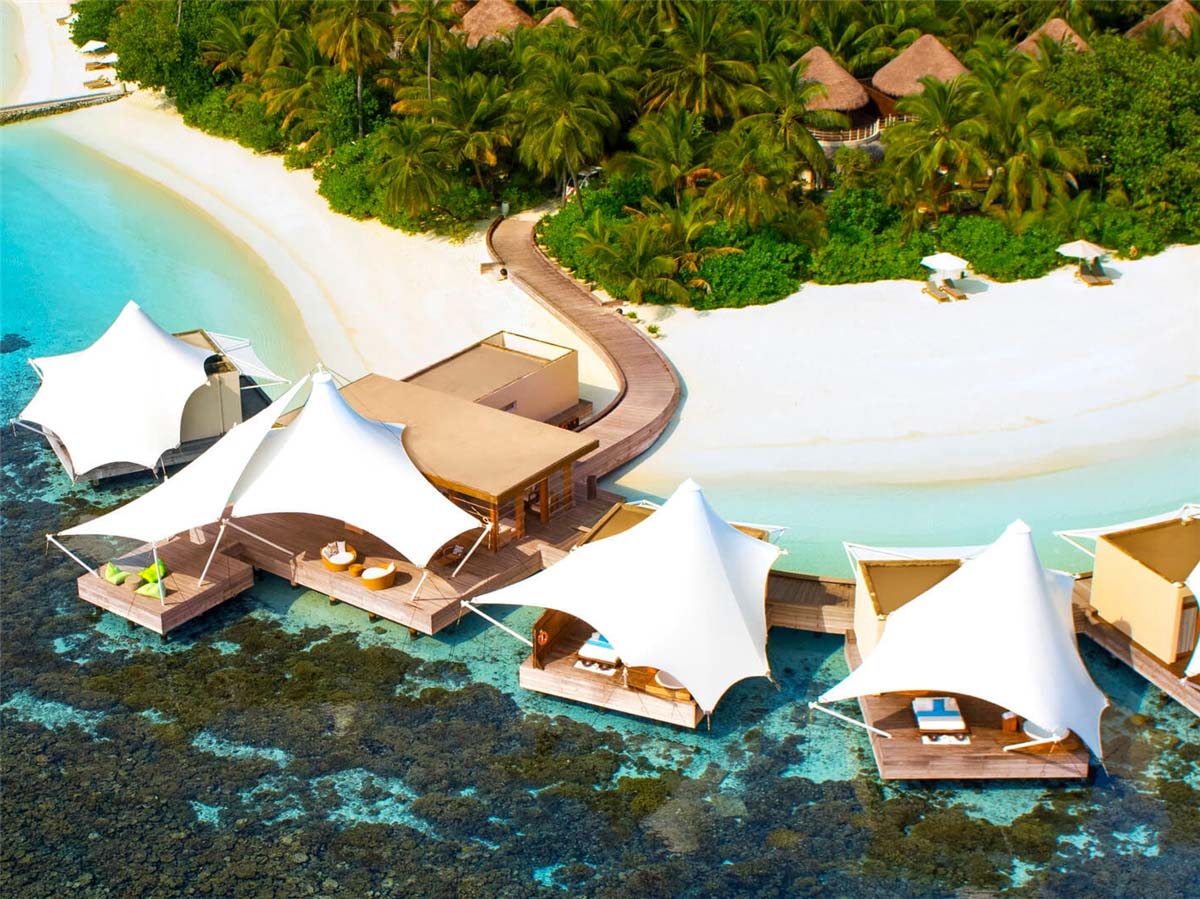سقف هياكل الغشاء | خيمة المنزلية | بيت النسيج - جزر المالديف