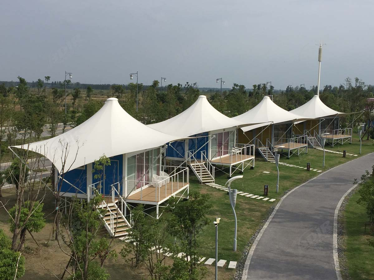 RV Tatil Köyleri & Kamp Siteleri Için Modüler Konteyner Çadır & Tuval Yurt