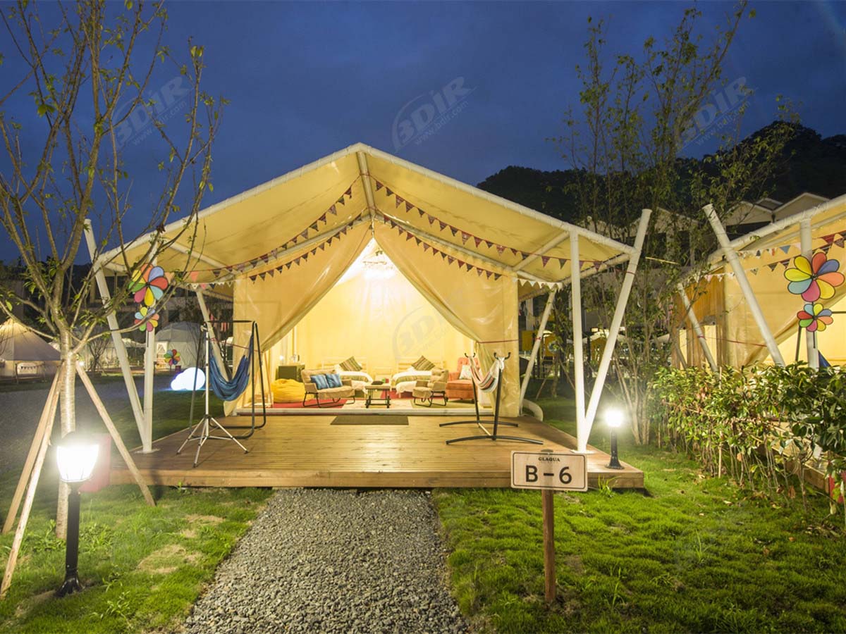Acampamento Ao Ar Livre | Domo Pequenas Casas | Módulo de Glamping Casa de Tendas | Barraca de Sino