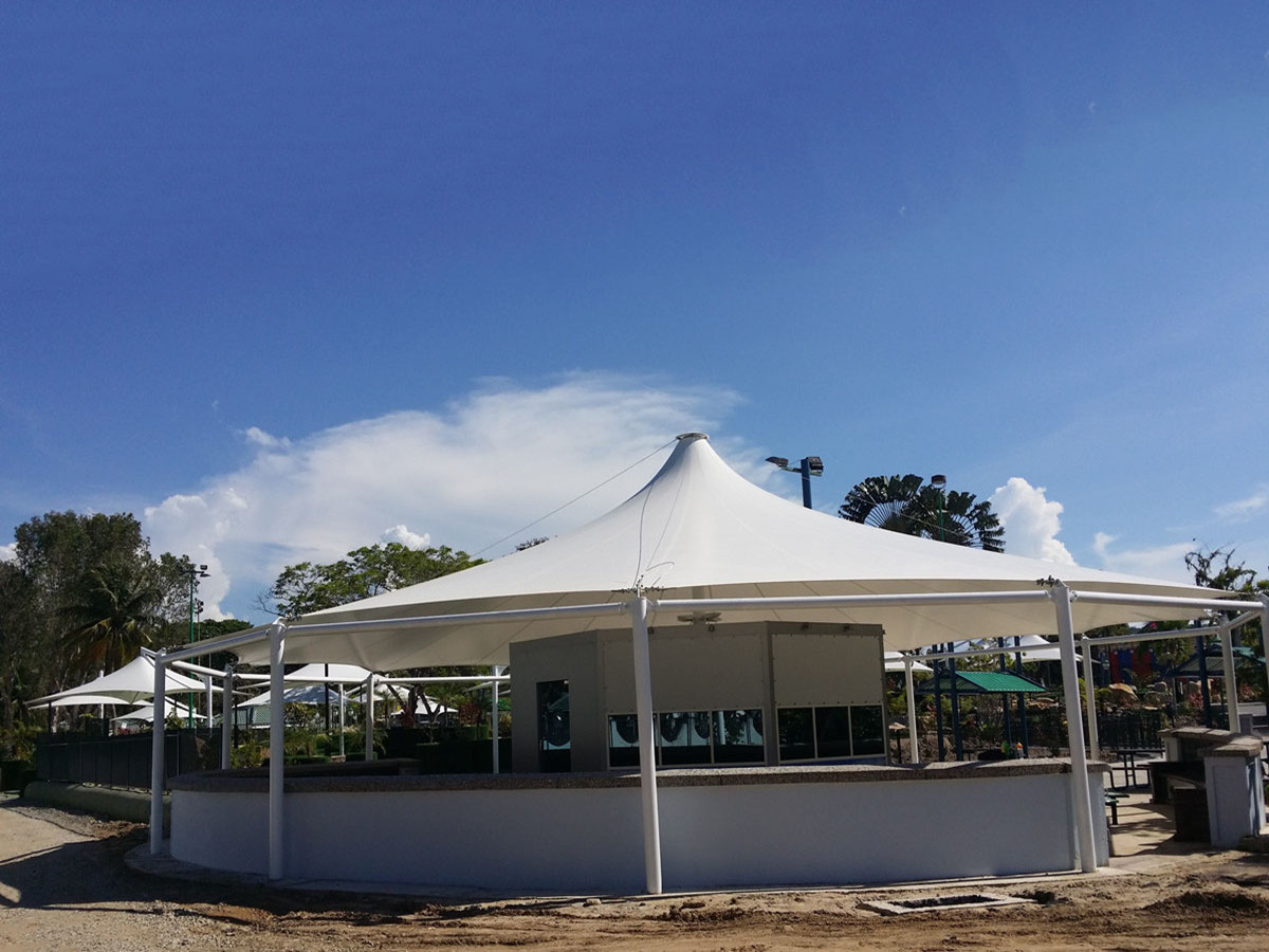PTFE & PVDF Membranpavillons & Überdachungen für den Jerudong Park, den Größten Vergnügungspark in Brunei
