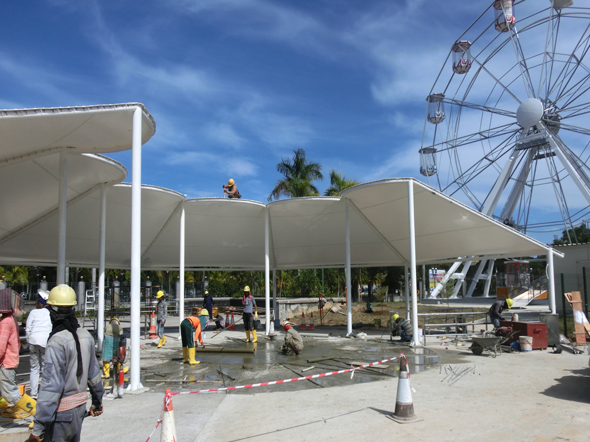 PTFE & Cenadores de Membrana de PVDF & Marquesinas para Jerudong Park, el Parque de Atracciones Más Grande de Brunei