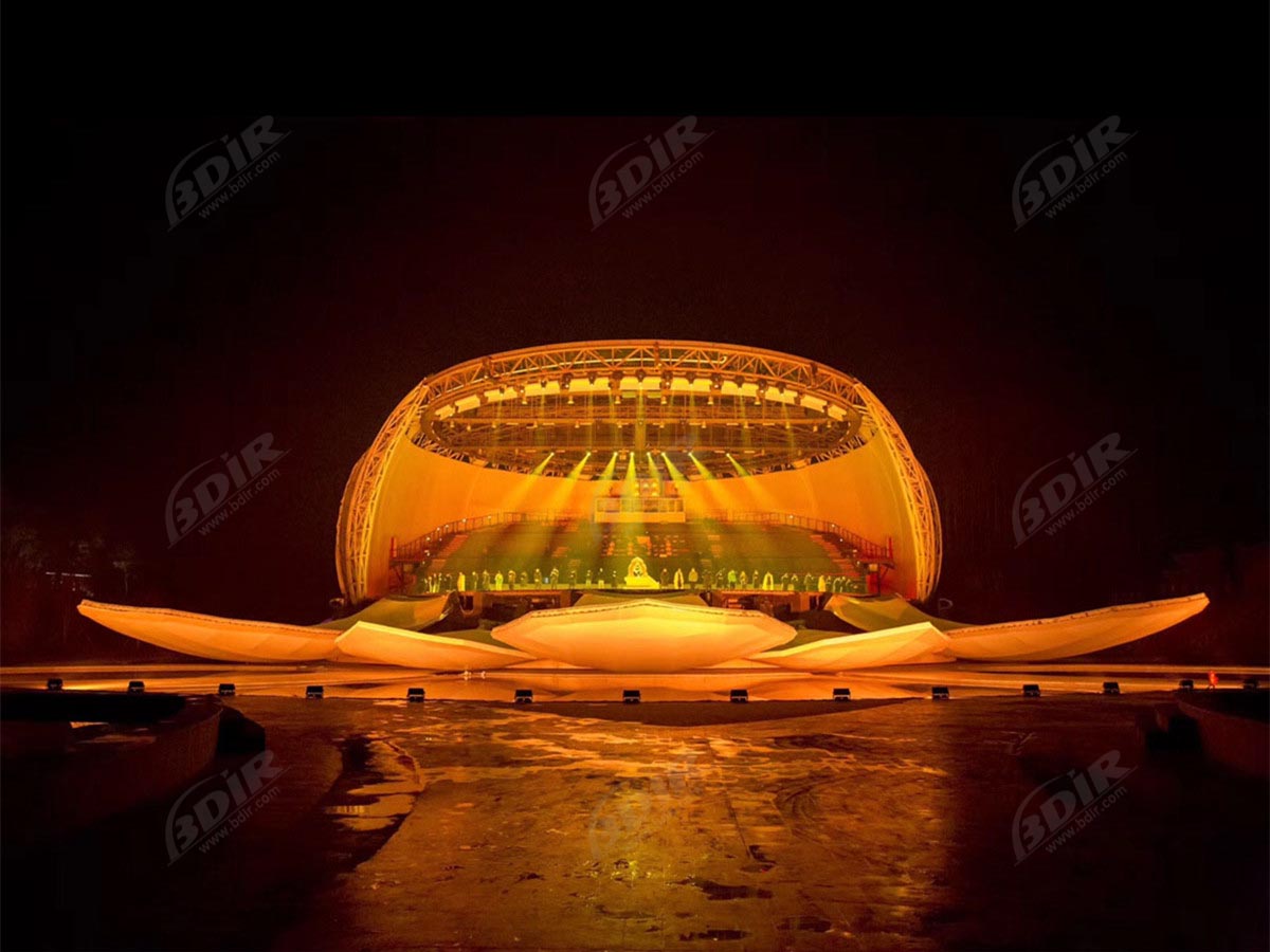 Натяжная конструкция из ткани PTFE для крыши театральной сцены & фасад - Юньфу, Китай