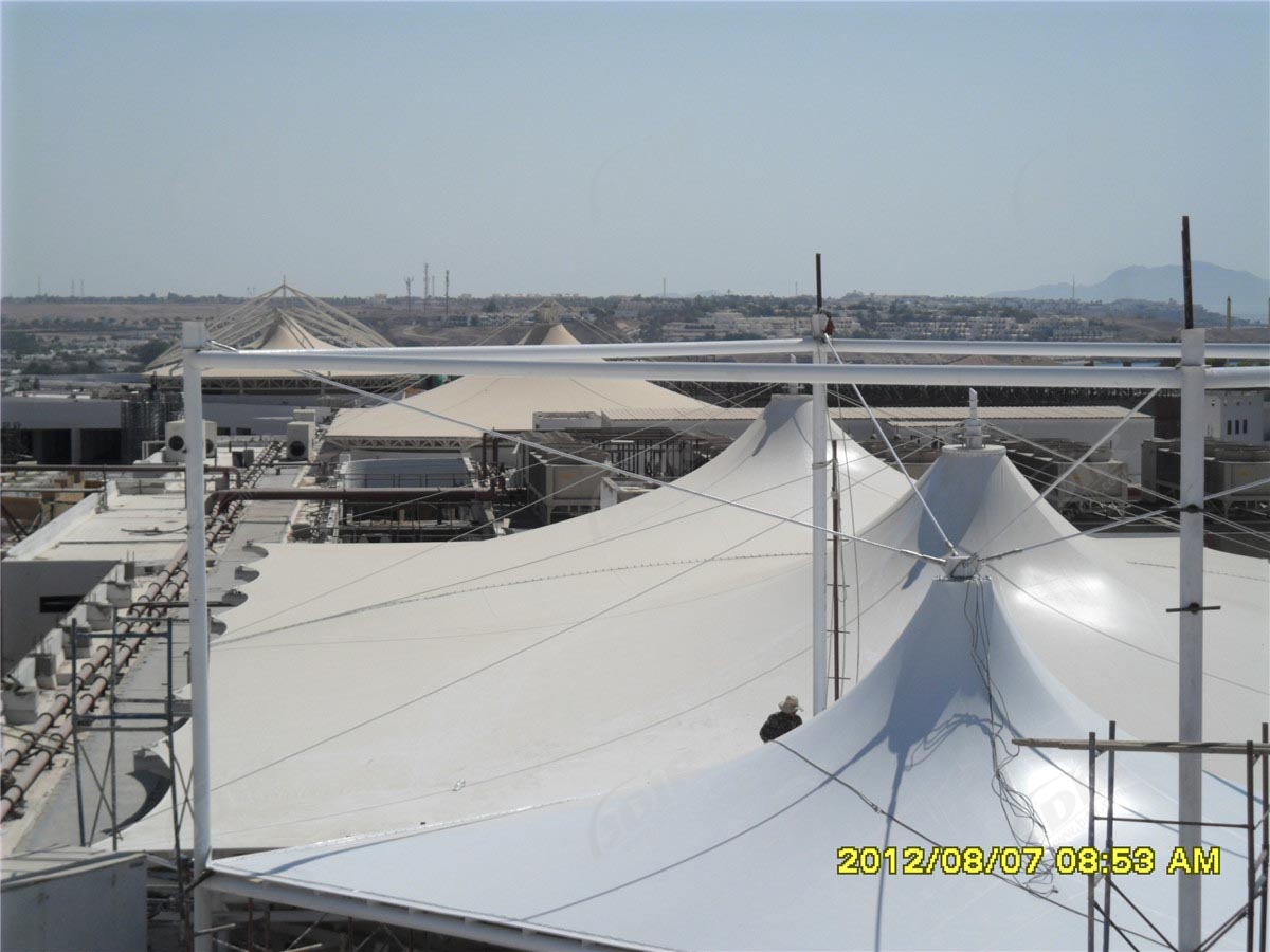 PTFE Textile Membrane Structure Commercial Roof in Sharm el-Shiekh, Egypt 