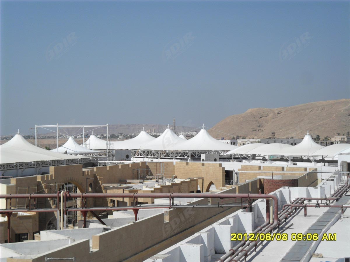PTFE Textile Membrane Structure Commercial Roof in Sharm el-Shiekh, Egypt 
