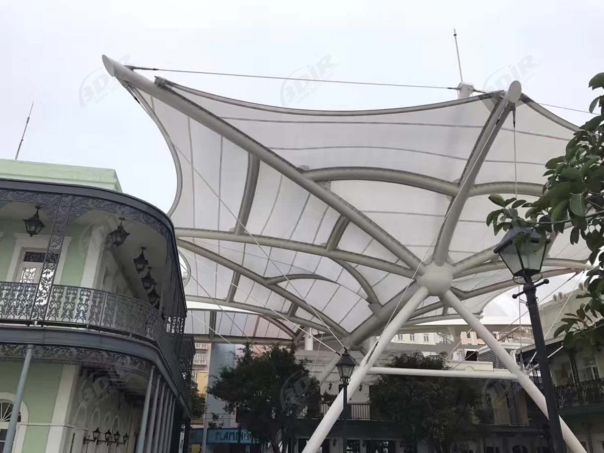 PTFE Membrane Material Tensile Structure for Commercial Center, Macau Fisherman's Wharf