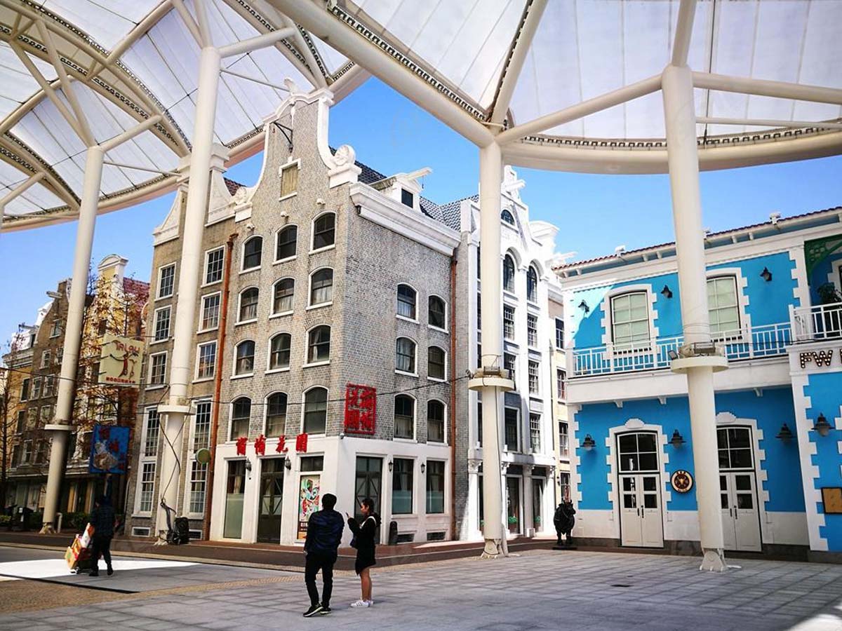 Struktur Tarik Bahan Membran PTFE untuk Pusat Komersial, Dermaga Nelayan Macau