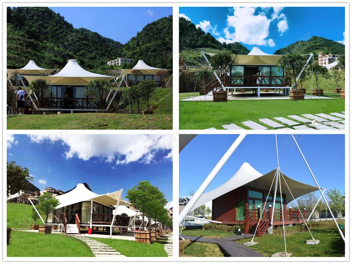 Maison de Tente de Toiture de Tissu de PVDF pour le Logement de Camping de Luxe - Chongqing, Chine