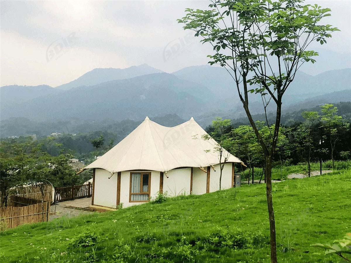 RV موقع تخييم مع كبائن قبة جيوديسية & فيلات هيكل خيمة بيئية - قوانغشي