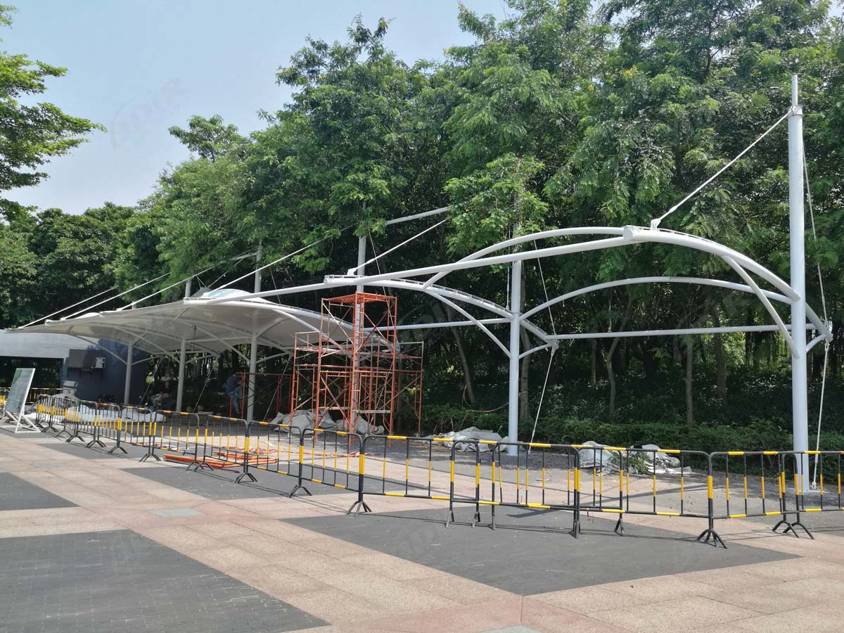 Структура ткани парка залива Шэньчжэня растяжимая для тени стоянки для велосипедов