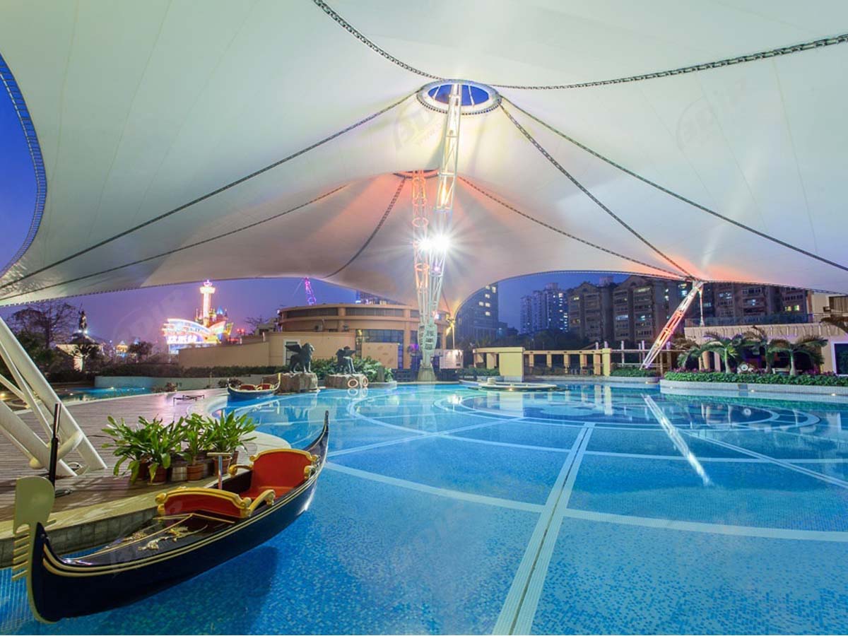 Venedik Uluslararası Otel Çekme Kumaş Çatı Yapısı, Yüzme Havuzu Gölge Yelkenleri - Shenzhen, Çin