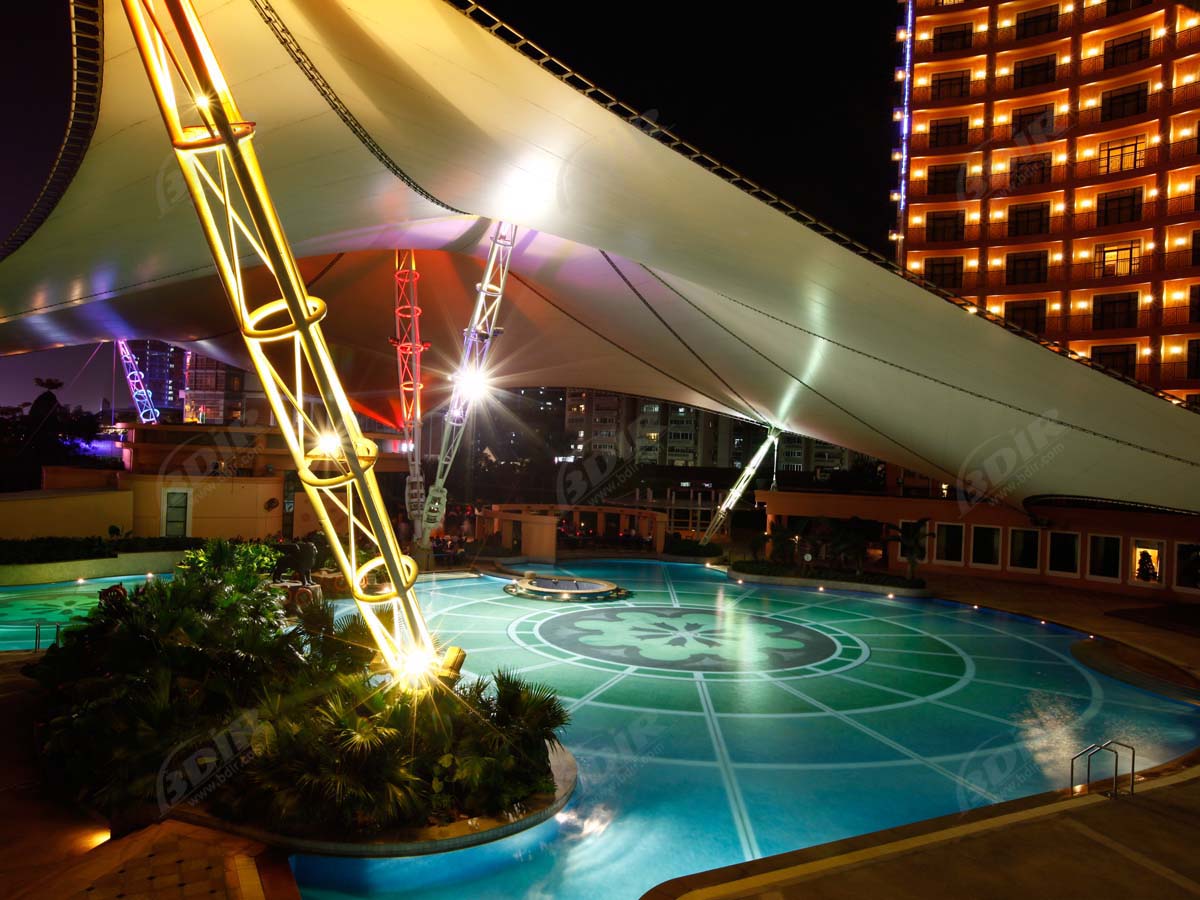 Internationale Hotel-dehnbare Gewebe-Dachkonstruktion Venedigs, Swimmingpool-Schatten Segelt - Shenzhen, China