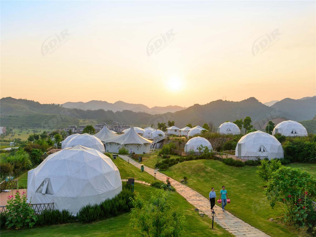 Qiandao Lake Resort için Sürdürülebilir Vahşi Lüks Kubbe Çadır Otel