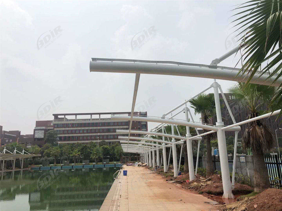 Swimming Pool Corridor Stretch Fabric Structure & Custom Awning - Foshan, China