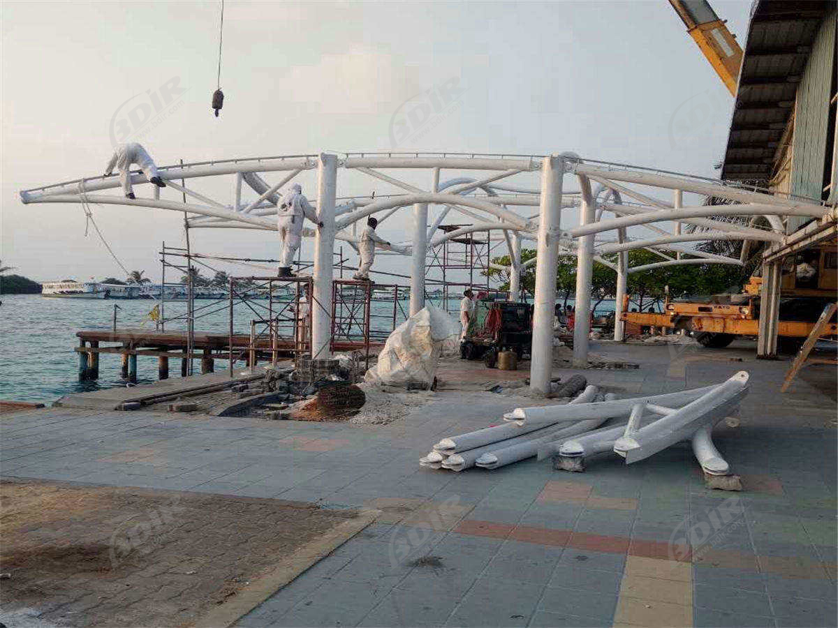Tensile Fabric Structure for Ferry Terminal, Pier, Waterfront Marina - Maldives