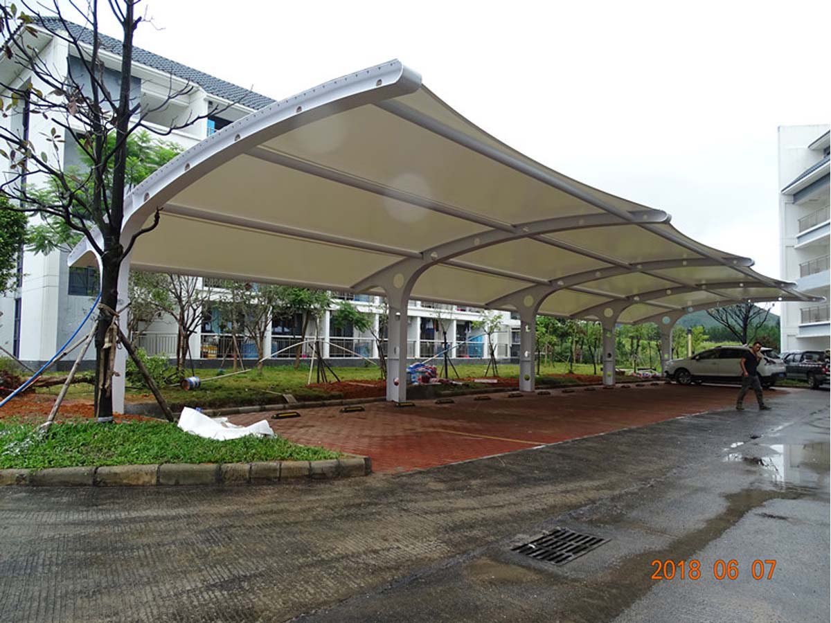 Tensile Fabric Structures for Car Parking Shades - Shaoguan, China