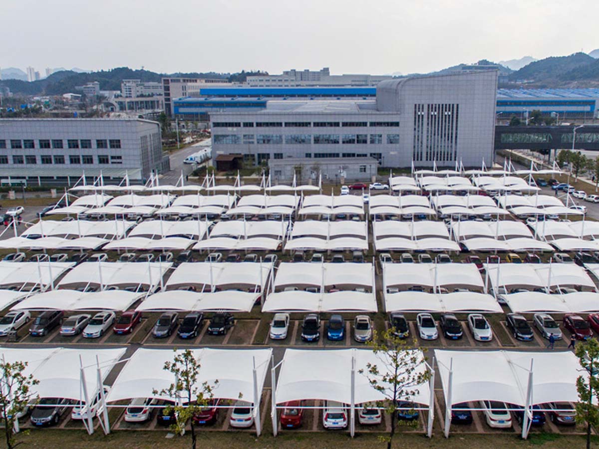 Tensile Parking Structures for Large Parking Lots - Guiyang Cigarette Factory