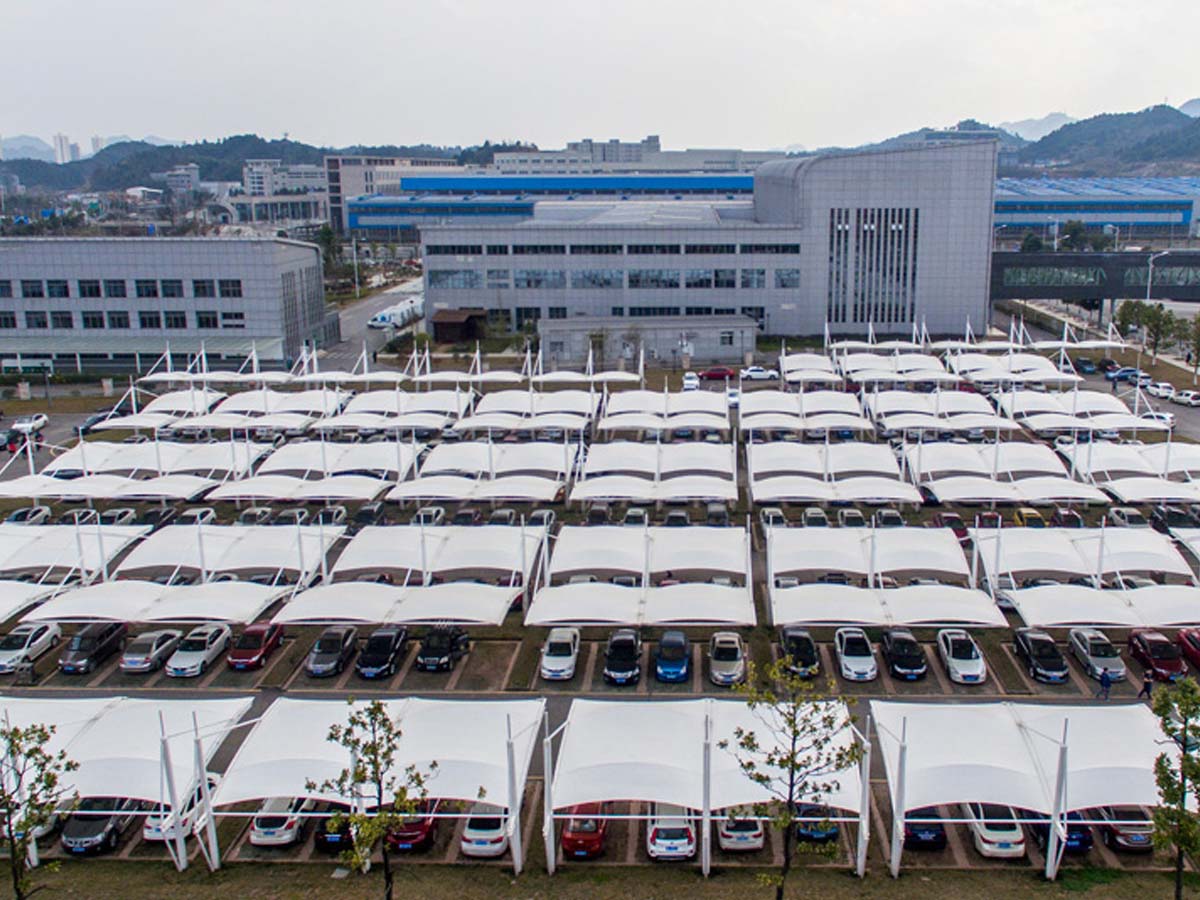 Structures de Stationnement Tendues pour Grands Parcs de Stationnement - Usine de Cigarettes de Guiyang