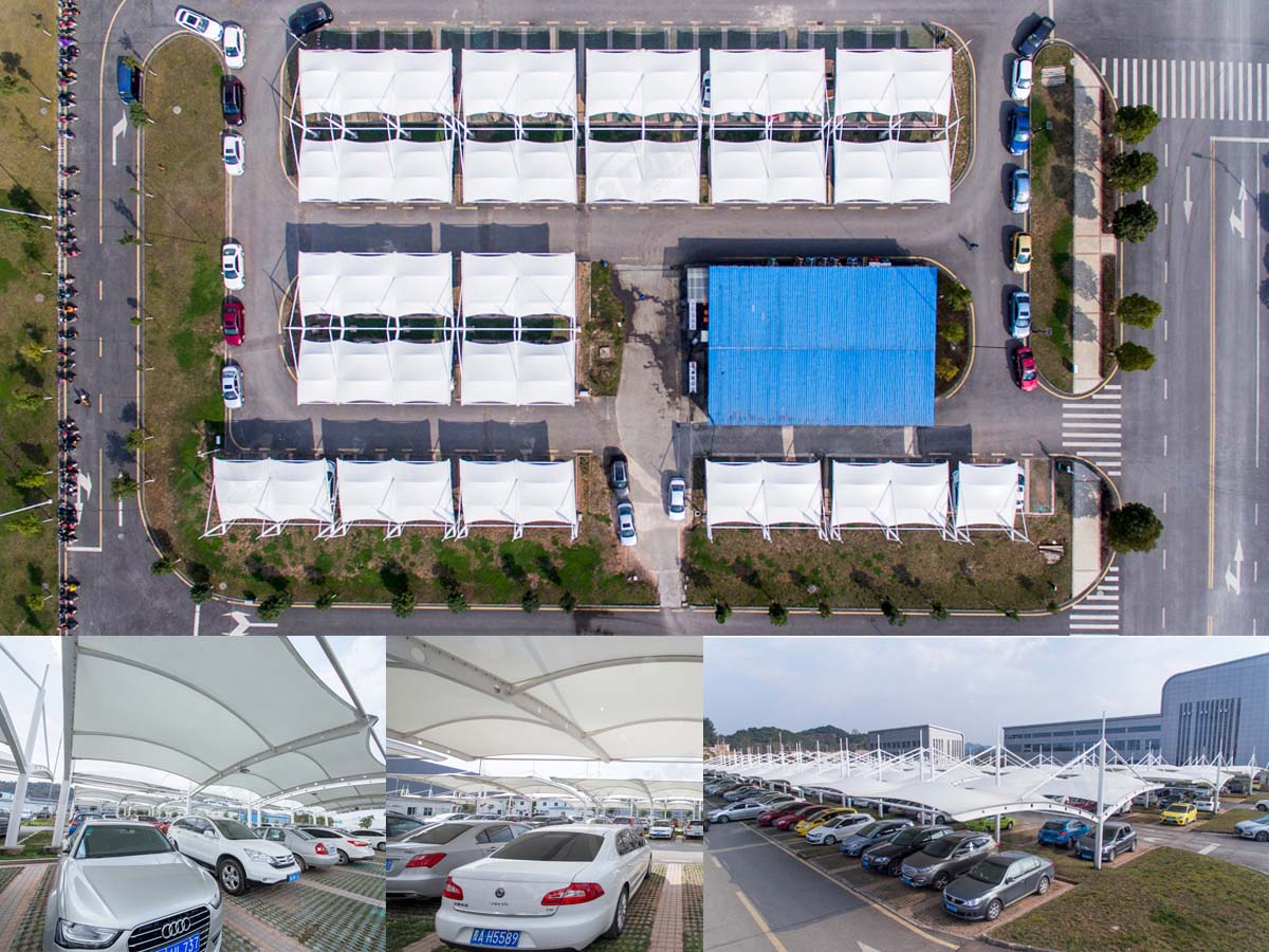 Tensile Parking Structures for Large Parking Lots - Guiyang Cigarette Factory