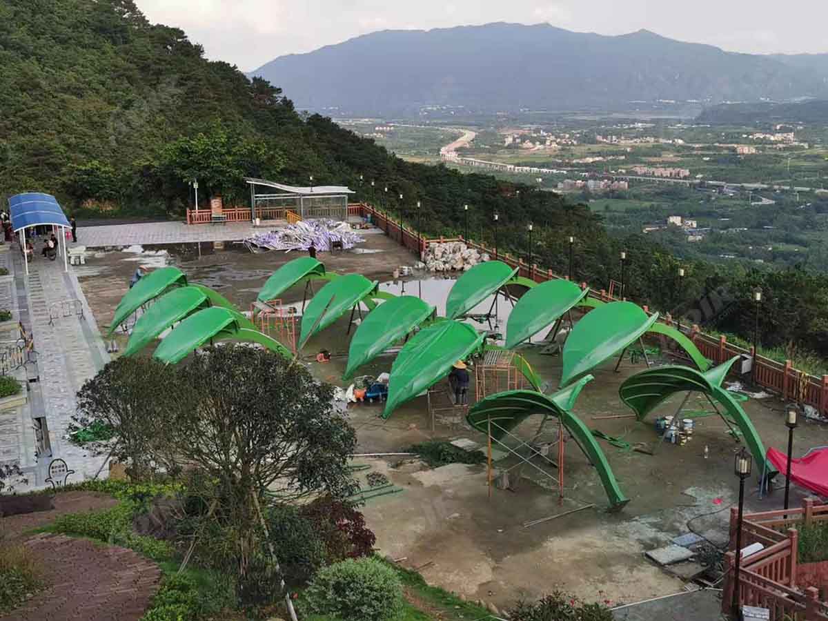 Struktur Tarik Dari Tempat Pemandangan Ngarai Huangteng Yang Indah di Qingyuan, Cina