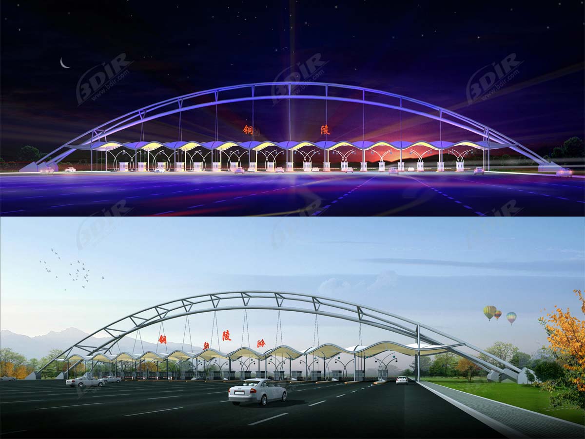 Tensile Structures for Highways Toll Plaza & Toll Station Entrance - Tongling, China