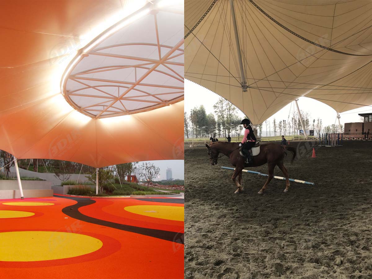 Tensile Fabric Structure for Luxes Island Saddle Club - Chendu, China