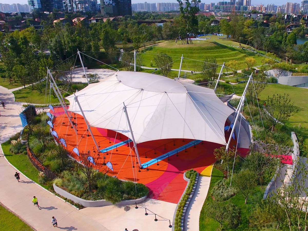 Tensile Fabric Structure for Luxes Island Saddle Club - Chendu, China