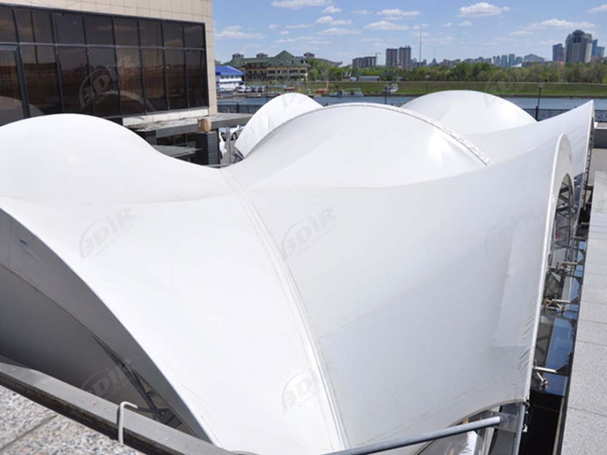 Tensile Fabric Structure for Outdoor Coffee Shop - Astana, Kazakhstan