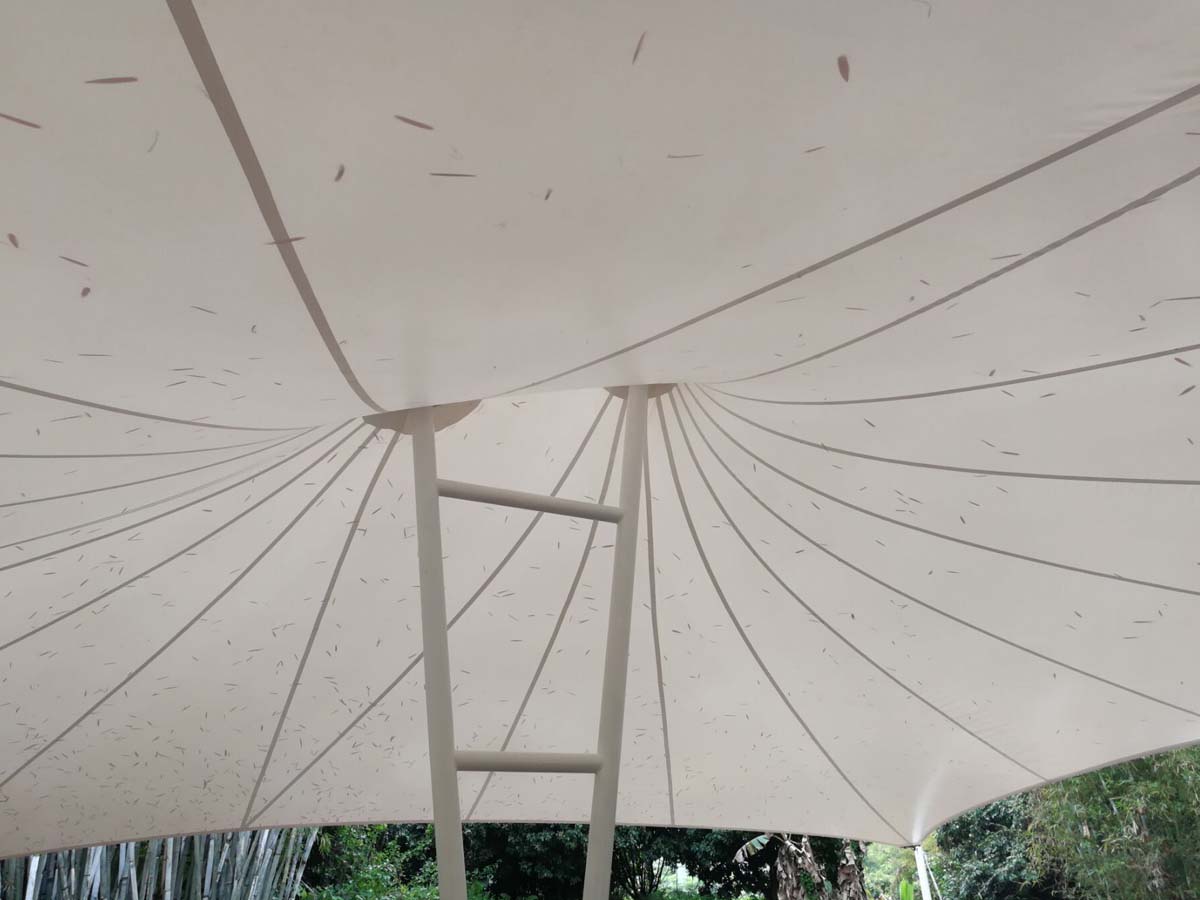 Натяжная конструкция крыши для ресторана под открытым небом - Conghua, Китай