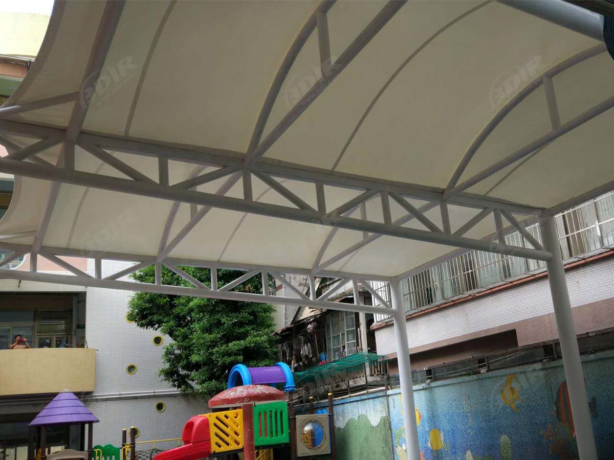 Struktur Atap Tarik & Naungan Kolam Renang untuk Taman Kanak - Shanghai, Cina