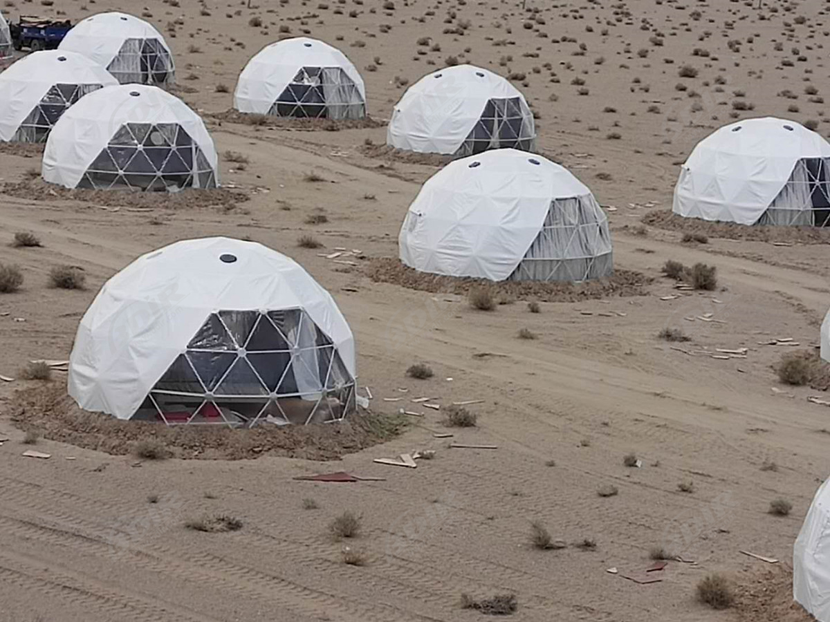 مباني على شكل قبة فقاعية | خيمة قباب التخييم الصحراوية - تشينغهاي ، الصين