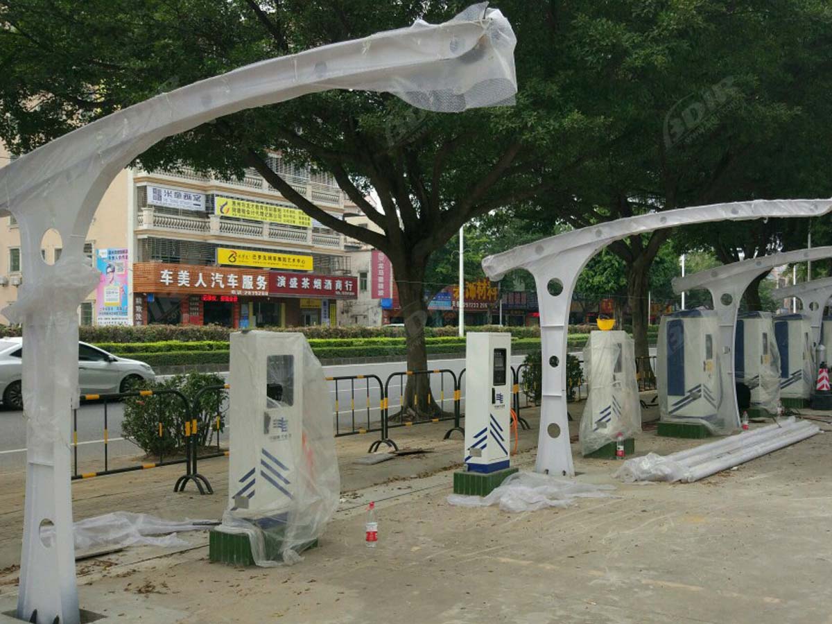 Car Parking Tensile Structure for Aoyuan New Energy Vehicles Charging Station - Huizhou, China