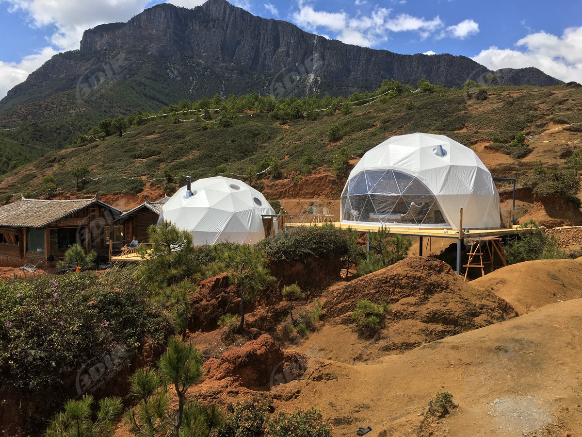 High-End Customized Glamping Canvas Dome Tent Hotel - Yunnan, China